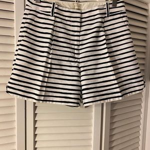 J. Crew Shorts Womens 2 White with Black Stripes Perfect Condition!